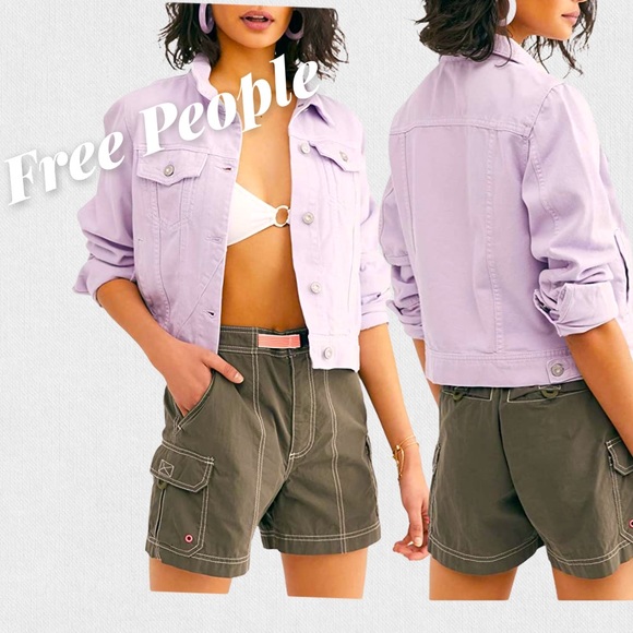 Free People Jackets & Blazers - Free People Lilac Purple Denim Jacket